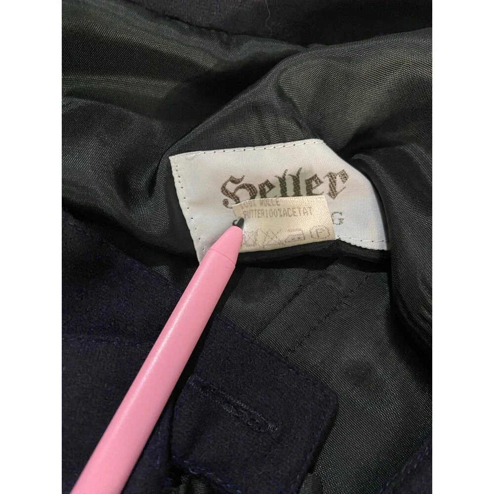 Vintage 70 Heller Salzburg Made In Austria Pencil Skirt Bavaria Octoberfest Navy - Picture 7 of 10